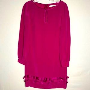 Magenta silk dress